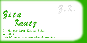 zita kautz business card